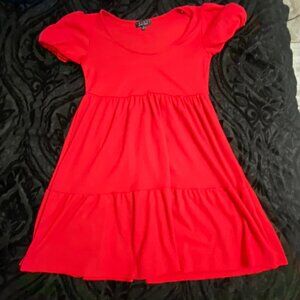 Red Short Sleeved Dress Made by Trixxi Clothing Company